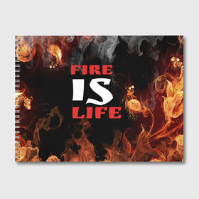 Альбом для рисования с принтом Fire is life (Огонь это жизнь) , 100% бумага
 | матовая бумага, плотность 200 мг. | Тематика изображения на принте: fire | is | life | алфавит | английский | большие | буквы | горит | жар | клевая | надпись | огонь | огонь это жизнь | пламя | пожар | полымя | прикольная | пыл | свет | слово | цитата