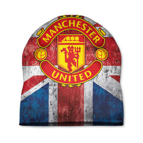 Шапка 3D с принтом Manchester United №1! , 100% полиэстер | универсальный размер, печать по всей поверхности изделия | manchester united | манчестер | юнайтед