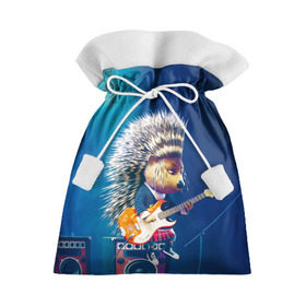 Подарочный 3D мешок с принтом Животный рок , 100% полиэстер | Размер: 29*39 см | бас | гитара | дикобраз | еж | ежик | колонки | музыка | рок