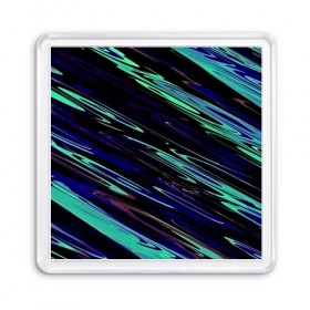 Магнит 55*55 с принтом Azure blue , Пластик | Размер: 65*65 мм; Размер печати: 55*55 мм | Тематика изображения на принте: линии | полосы | синие | черный