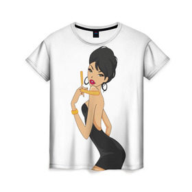 Женская футболка 3D с принтом LADY BARBER , 100% полиэфир ( синтетическое хлопкоподобное полотно) | прямой крой, круглый вырез горловины, длина до линии бедер | barber | barbergirl | barbershop | ladybarber | барбер | барбергёрл | ледибарбер