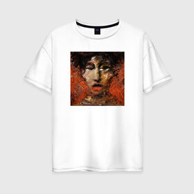Женская футболка хлопок Oversize с принтом HIM Venus Doom , 100% хлопок | свободный крой, круглый ворот, спущенный рукав, длина до линии бедер
 | heartagram | him | love metal | ville valo | вилле вало | хим