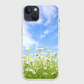 Чехол для iPhone 13 с принтом Ромашковое поле ,  |  | желтый | красный | любовь | новинки | подарок | розы | сердце | текстура | тюльпаны | цветы