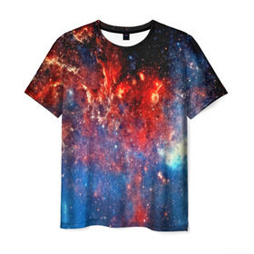 Мужская футболка 3D с принтом Млечный путь , 100% полиэфир | прямой крой, круглый вырез горловины, длина до линии бедер | nebula | звезды | созвездие | туманность
