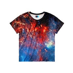 Детская футболка 3D с принтом Млечный путь , 100% гипоаллергенный полиэфир | прямой крой, круглый вырез горловины, длина до линии бедер, чуть спущенное плечо, ткань немного тянется | Тематика изображения на принте: nebula | звезды | созвездие | туманность