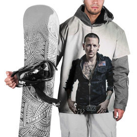 Накидка на куртку 3D с принтом Честер Беннингтон , 100% полиэстер |  | Тематика изображения на принте: bennington | chester | linkin park | беннингтон | линкин парк | честер