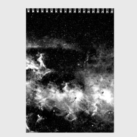 Скетчбук с принтом Космос , 100% бумага
 | 48 листов, плотность листов — 100 г/м2, плотность картонной обложки — 250 г/м2. Листы скреплены сверху удобной пружинной спиралью | nebula | звезды | монхромный | созвездие | туманность