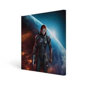Холст квадратный с принтом Mass Effect , 100% ПВХ |  | n7 | shepard | галактика | жнец | космос | масс | нормандия | планета | шепард | эффект