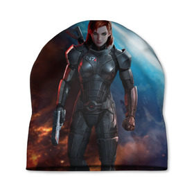 Шапка 3D с принтом Mass Effect , 100% полиэстер | универсальный размер, печать по всей поверхности изделия | n7 | shepard | галактика | жнец | космос | масс | нормандия | планета | шепард | эффект