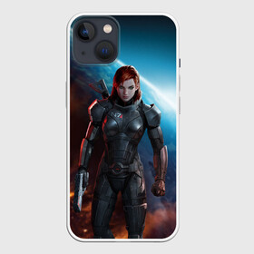 Чехол для iPhone 13 с принтом Mass Effect ,  |  | n7 | shepard | галактика | жнец | космос | масс | нормандия | планета | шепард | эффект