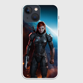 Чехол для iPhone 13 mini с принтом Mass Effect ,  |  | n7 | shepard | галактика | жнец | космос | масс | нормандия | планета | шепард | эффект