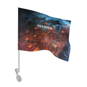 Флаг для автомобиля с принтом Mass Effect , 100% полиэстер | Размер: 30*21 см | n7 | shepard | галактика | жнец | космос | масс | нормандия | планета | шепард | эффект