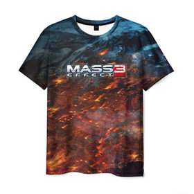 Мужская футболка 3D с принтом Mass Effect , 100% полиэфир | прямой крой, круглый вырез горловины, длина до линии бедер | n7 | shepard | галактика | жнец | космос | масс | нормандия | планета | шепард | эффект