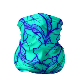 Бандана-труба 3D с принтом Фрактальные лепестки , 100% полиэстер, ткань с особыми свойствами — Activecool | плотность 150‒180 г/м2; хорошо тянется, но сохраняет форму | листья | паттерн | синий