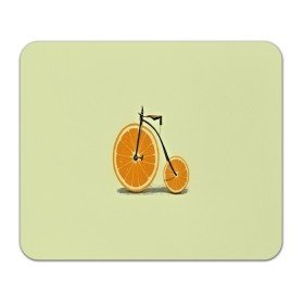 Коврик прямоугольный с принтом Апельсиновый велосипед , натуральный каучук | размер 230 х 185 мм; запечатка лицевой стороны | Тематика изображения на принте: 