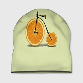 Шапка 3D с принтом Апельсиновый велосипед , 100% полиэстер | универсальный размер, печать по всей поверхности изделия | 