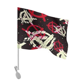Флаг для автомобиля с принтом Anarchy , 100% полиэстер | Размер: 30*21 см | анархия | паттерн