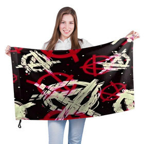 Флаг 3D с принтом Anarchy , 100% полиэстер | плотность ткани — 95 г/м2, размер — 67 х 109 см. Принт наносится с одной стороны | анархия | паттерн