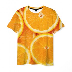 Мужская футболка 3D с принтом Апельсинка , 100% полиэфир | прямой крой, круглый вырез горловины, длина до линии бедер | апельсин | свежесть | фрукт