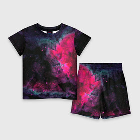 Детский костюм с шортами 3D с принтом Загадочный космос ,  |  | space | star | вселенная | звезды | космический | космос | созвездие