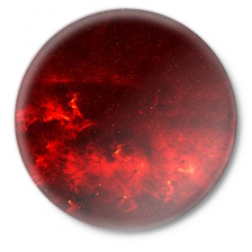 Значок с принтом Космический ,  металл | круглая форма, металлическая застежка в виде булавки | звезды | красный | туманность