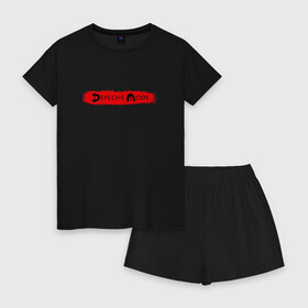 Женская пижама с шортиками хлопок с принтом Depeche mode (10) , 100% хлопок | футболка прямого кроя, шорты свободные с широкой мягкой резинкой | dave gahan | depeche mode