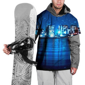 Накидка на куртку 3D с принтом Panoramic Urban , 100% полиэстер |  | Тематика изображения на принте: высотки | город | здания | ночь | страны | сша