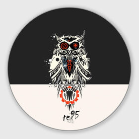 Коврик круглый с принтом Owl , резина и полиэстер | круглая форма, изображение наносится на всю лицевую часть | three days grace