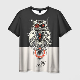 Мужская футболка 3D с принтом Owl , 100% полиэфир | прямой крой, круглый вырез горловины, длина до линии бедер | Тематика изображения на принте: three days grace