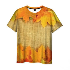 Мужская футболка 3D с принтом Foliage , 100% полиэфир | прямой крой, круглый вырез горловины, длина до линии бедер | листья | осень