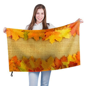 Флаг 3D с принтом Foliage , 100% полиэстер | плотность ткани — 95 г/м2, размер — 67 х 109 см. Принт наносится с одной стороны | листья | осень