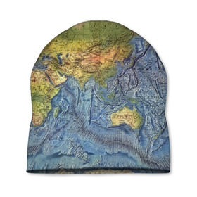 Шапка 3D с принтом Карта , 100% полиэстер | универсальный размер, печать по всей поверхности изделия | география | земля | мир