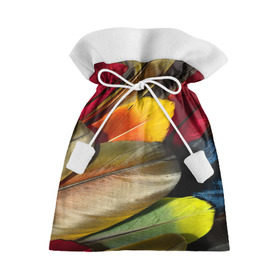 Подарочный 3D мешок с принтом Перья , 100% полиэстер | Размер: 29*39 см | перо | попугай | птица | радуга | радужный