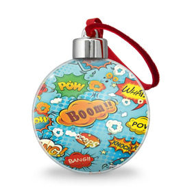 Ёлочный шар с принтом Поп Арт , Пластик | Диаметр: 77 мм | pop art | retro | пестрый | яркий