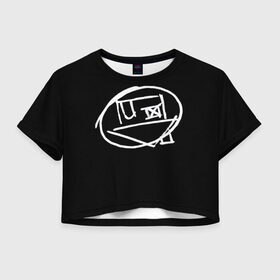 Женская футболка 3D укороченная с принтом Logo , 100% полиэстер | круглая горловина, длина футболки до линии талии, рукава с отворотами | Тематика изображения на принте: art | logo | music | the neighbourhood | лого | музыка | поп | рок