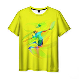 Мужская футболка 3D с принтом Волейбол , 100% полиэфир | прямой крой, круглый вырез горловины, длина до линии бедер | яркий