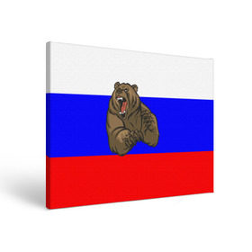 Холст прямоугольный с принтом Медведь , 100% ПВХ |  | медведь | триколор | я русский