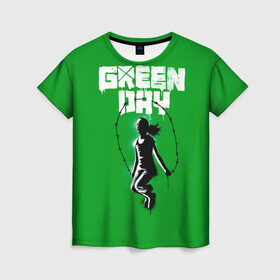 Женская футболка 3D с принтом Green Day , 100% полиэфир ( синтетическое хлопкоподобное полотно) | прямой крой, круглый вырез горловины, длина до линии бедер | american idiot | green day | грин дей | грин дэй