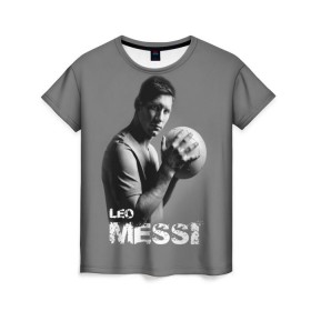 Женская футболка 3D с принтом Leo Messi , 100% полиэфир ( синтетическое хлопкоподобное полотно) | прямой крой, круглый вырез горловины, длина до линии бедер | barcelona | spanish | аргентина | барселона | испания | лео | месси | мяч | футбол | футболист