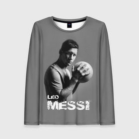 Женский лонгслив 3D с принтом Leo Messi , 100% полиэстер | длинные рукава, круглый вырез горловины, полуприлегающий силуэт | barcelona | spanish | аргентина | барселона | испания | лео | месси | мяч | футбол | футболист