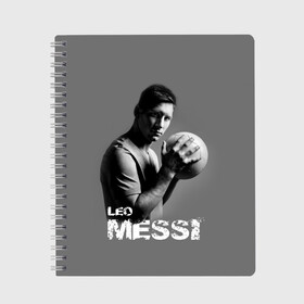 Тетрадь с принтом Leo Messi , 100% бумага | 48 листов, плотность листов — 60 г/м2, плотность картонной обложки — 250 г/м2. Листы скреплены сбоку удобной пружинной спиралью. Уголки страниц и обложки скругленные. Цвет линий — светло-серый
 | Тематика изображения на принте: barcelona | spanish | аргентина | барселона | испания | лео | месси | мяч | футбол | футболист