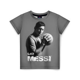 Детская футболка 3D с принтом Leo Messi , 100% гипоаллергенный полиэфир | прямой крой, круглый вырез горловины, длина до линии бедер, чуть спущенное плечо, ткань немного тянется | barcelona | spanish | аргентина | барселона | испания | лео | месси | мяч | футбол | футболист