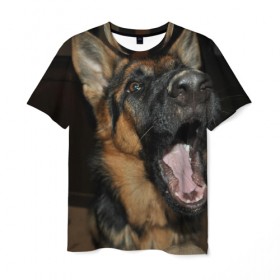 Мужская футболка 3D с принтом Гав , 100% полиэфир | прямой крой, круглый вырез горловины, длина до линии бедер | друг человека | животное | красивая | милая | пес | породистая собака | породы | прикольная | щенок