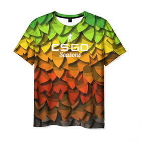 Мужская футболка 3D с принтом cs:go - Seasons style XM1014 , 100% полиэфир | прямой крой, круглый вырез горловины, длина до линии бедер | cs | cs go | csgo | go | го | контр страйк | контра | кс | кс го | ксго | спецназ | террористы