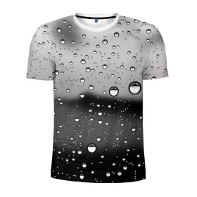 Мужская футболка 3D спортивная с принтом Дождь за окном 2 , 100% полиэстер с улучшенными характеристиками | приталенный силуэт, круглая горловина, широкие плечи, сужается к линии бедра | Тематика изображения на принте: 3d | new | арт | вода | дождливо | дождь | дождь за окном | капли | капли на стекле | крутые | настроение | новые | окно | популярные | прикольные | стекло