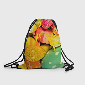 Рюкзак-мешок 3D с принтом Пасхальные яйца , 100% полиэстер | плотность ткани — 200 г/м2, размер — 35 х 45 см; лямки — толстые шнурки, застежка на шнуровке, без карманов и подкладки | 