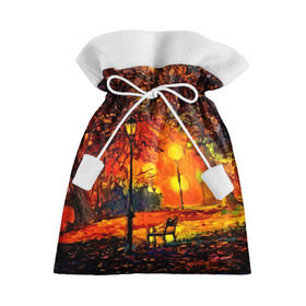 Подарочный 3D мешок с принтом Осенний парк , 100% полиэстер | Размер: 29*39 см | 