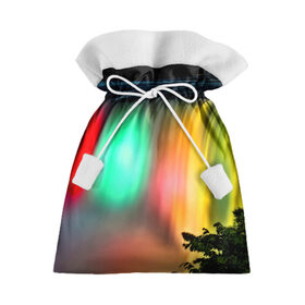 Подарочный 3D мешок с принтом Цветной водопад , 100% полиэстер | Размер: 29*39 см | niagara | ниагара | подсветка | яркий