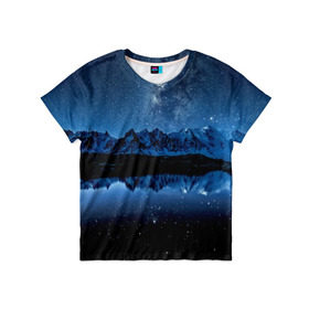 Детская футболка 3D с принтом Млечный путь , 100% гипоаллергенный полиэфир | прямой крой, круглый вырез горловины, длина до линии бедер, чуть спущенное плечо, ткань немного тянется | ночной | пейзаж | синий