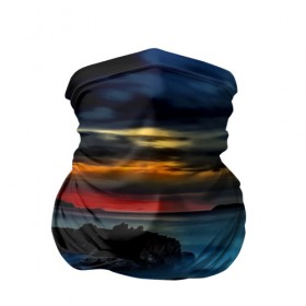 Бандана-труба 3D с принтом Скалистый берег , 100% полиэстер, ткань с особыми свойствами — Activecool | плотность 150‒180 г/м2; хорошо тянется, но сохраняет форму | закат | море | небо | пейзаж | пестрый